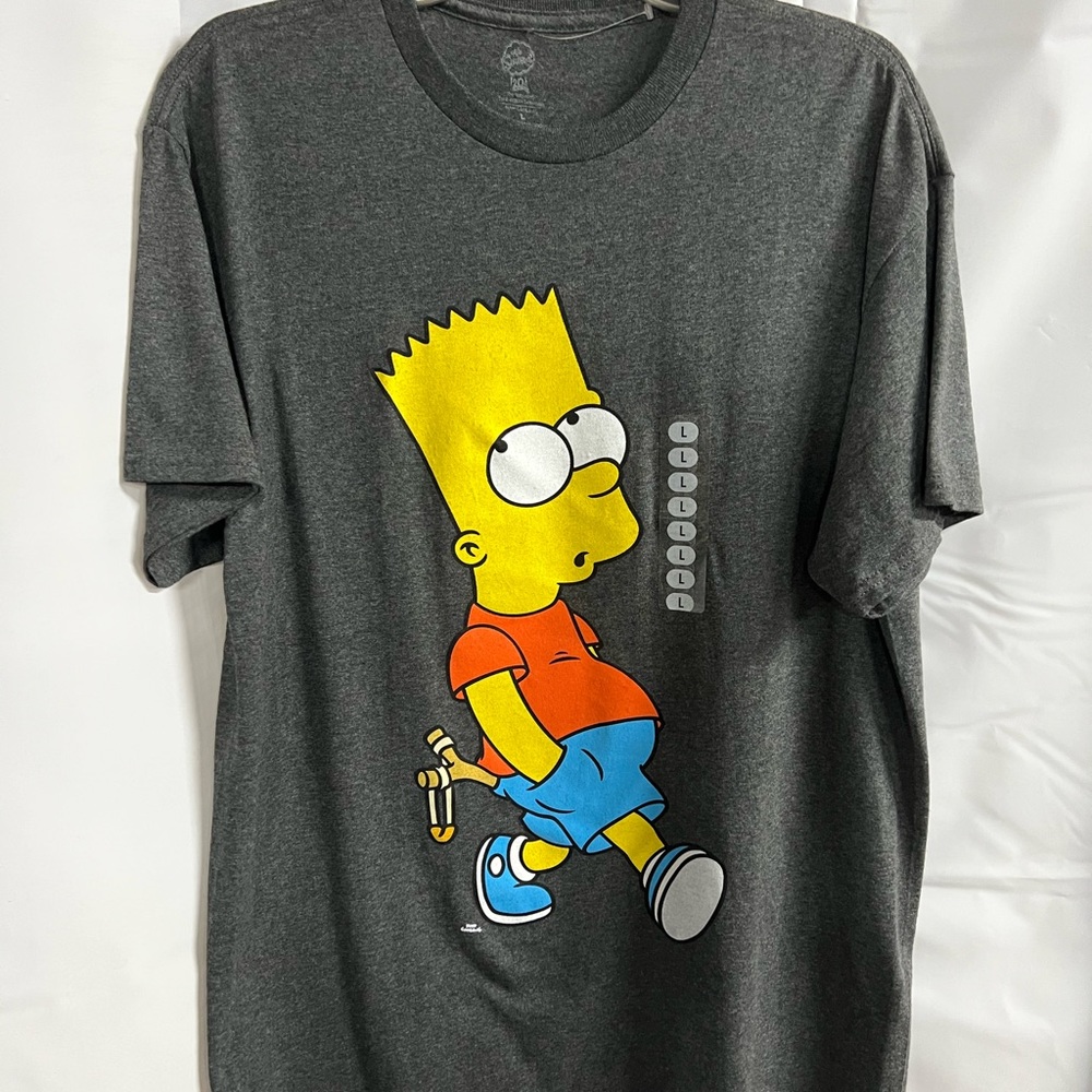 Men’s Bart Simpson Gray Tee Shirt. Size Large NEW!!!